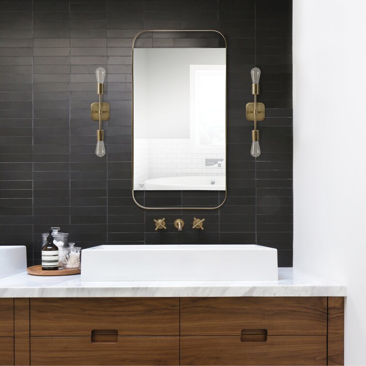 AllModern Walter Rectangle Metal Wall Mirror & Reviews | Wayfair